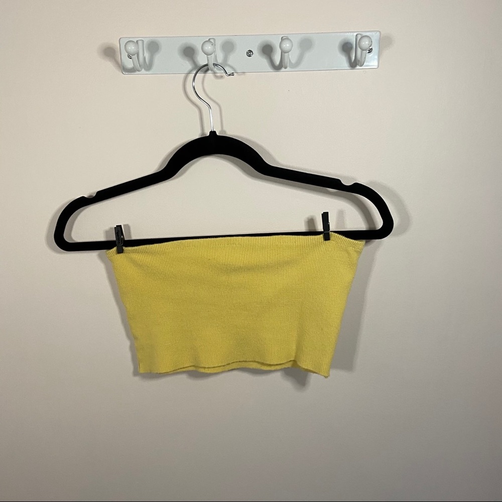 Yellow Ribbed Tube Top